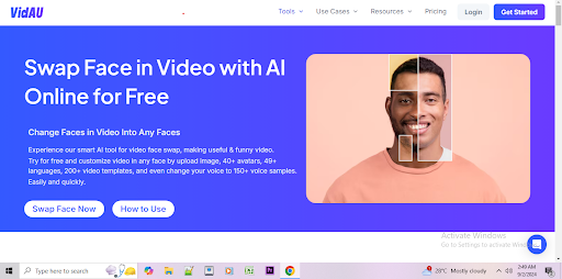 VidAU  Video Face Changer App  interface