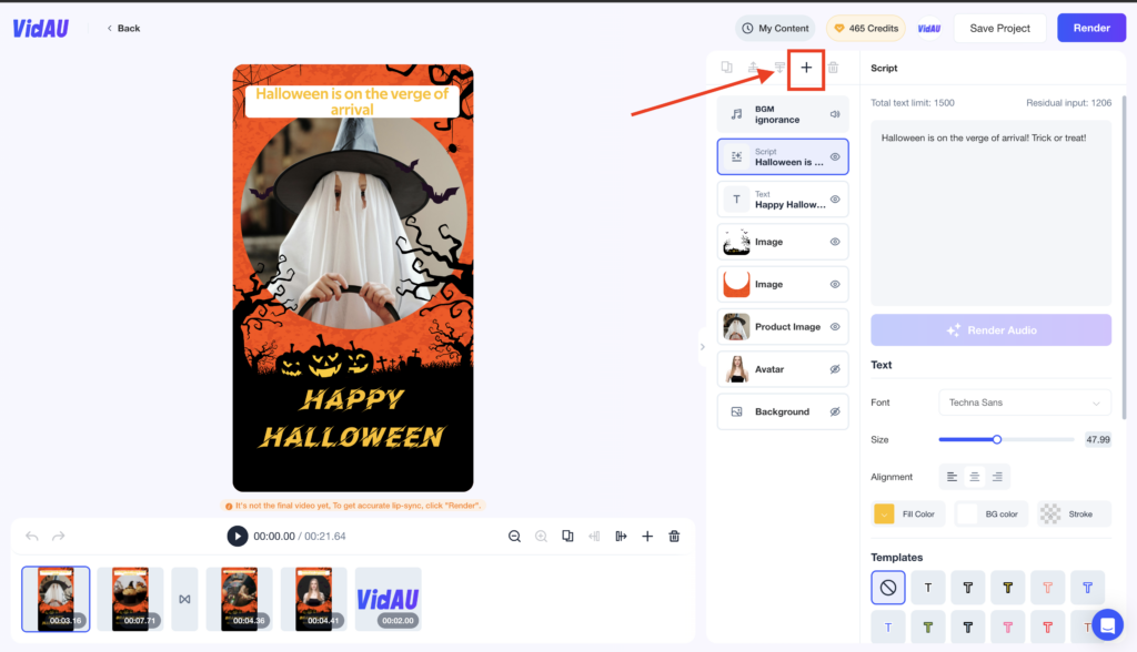 Customize template for Halloween Clips