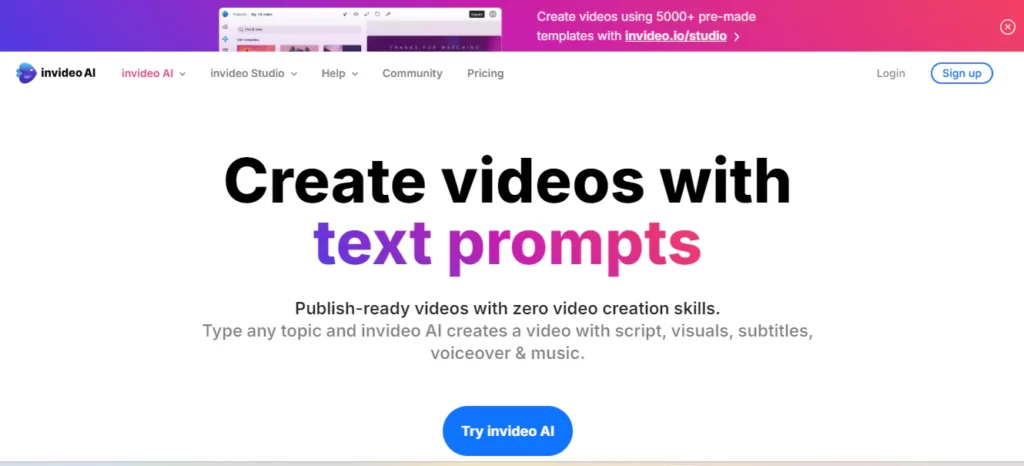 InVideo AI ad generator