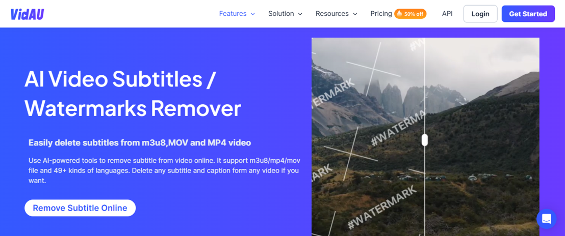 VidAU AI video watermark remover