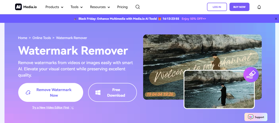 Media.io Watermark Remover for Video