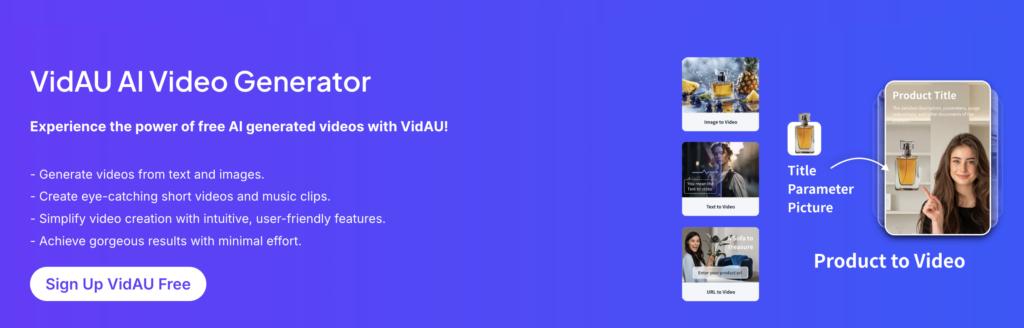 VidAU's ai video generator for ads