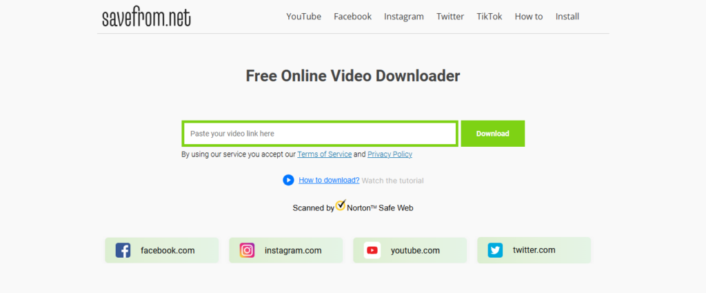  Savefrom video downloader